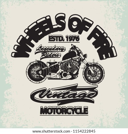 Motorcycle Racing Typography Graphics. Old school bike. T-shirt Design, vector illustration