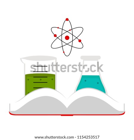 Science atom, potions and book icon