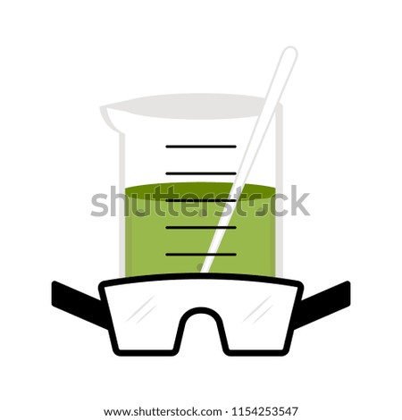 Alchemy potion with lab glasses icon