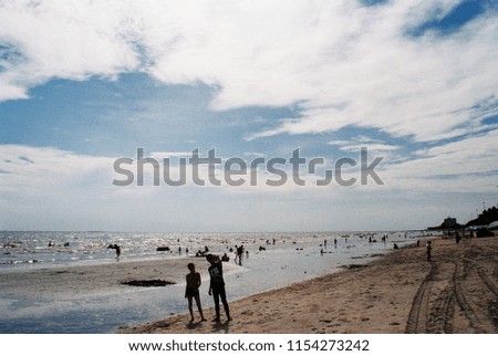 Bangsaen beach in Thailand by film photography