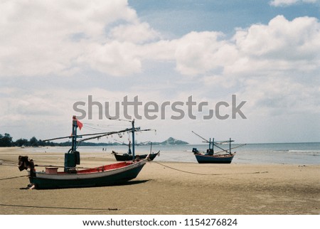 Hua Hin beach in Thailand by film photography