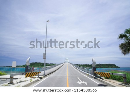 Sesoko Bridge resting on Sesokujima in Okinawa prefecture headquarters town