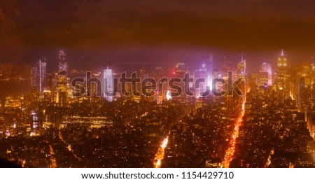 Beautiful night view in Midtown Manhatton,New York City, USA