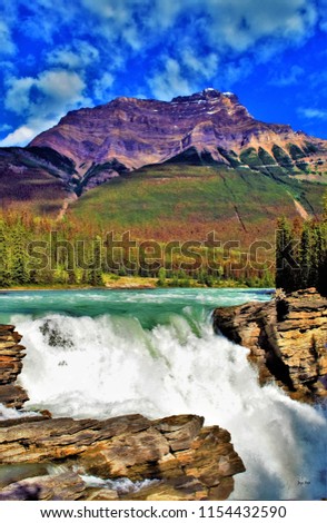 The best photo of Athabasca Waterfalls with all its beauty!