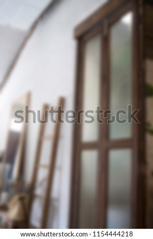 Minimal style interior with wooden frame, stock photo