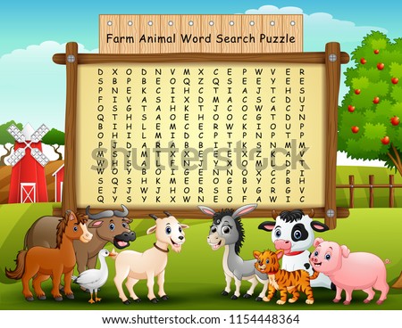 Farm animals word search puzzle