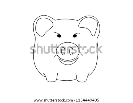 line drawing of a cute pig, year of pig 
linear style and Hand drawn Vector illustrations,
character design outline collection,
cartoon doodle style.