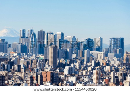 Tokyo Winter City View  Royalty-Free Stock Photo #1154450020