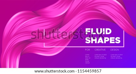Wave Liquid Shapes with 3D Effect. Modern Flow Background. Vector Illustration EPS10. Beautiful Interweaving. Abstract Fluid. Creative Art Design. Color Wavy Liquid for Business Card, Banner, Cover.