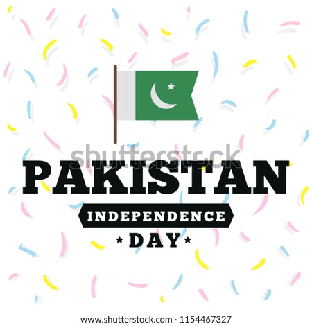 Pakistan Independence day. 14th august. Vector typography.