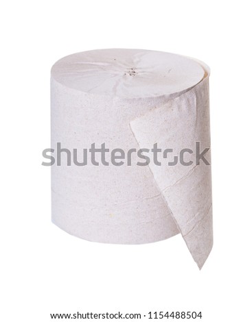 toilet paper close-up on white isolated background
