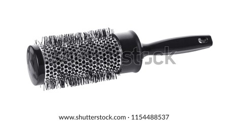 new round comb on white isolated background