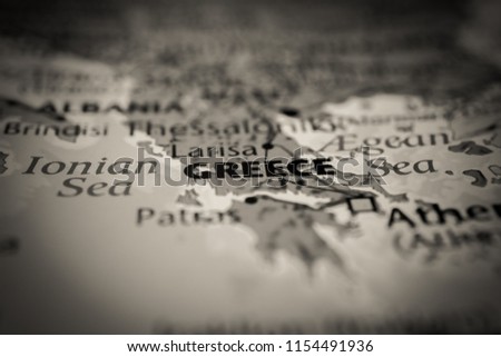 Greece on map background