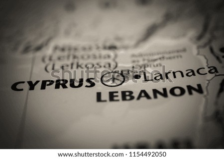 Cyprus on map background