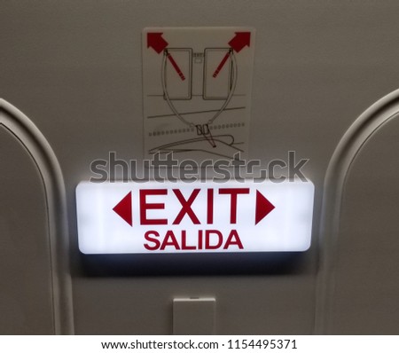 sign shows you where the exit is