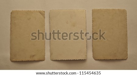 three antique grungy paper sheets