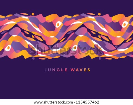 Abstract curve geometry bright colors horizontal design element  for header, card, invitation, poster, cover and other web and print design projects 

