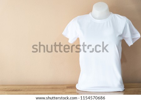 White T-Shirt isolated on a Pastel color background