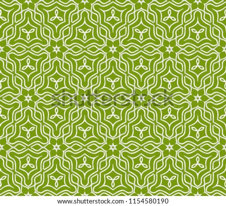 Decorative floral ornament modern pattern. for interior design, textile, wallpaper. seamless vector illustration. Green, silver color