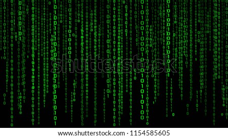 Digital background green matrix. Binary computer code. Vector Illustration. Hacker concept. Royalty-Free Stock Photo #1154585605
