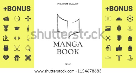 Elegant logo with book symbol like dry brush stroke