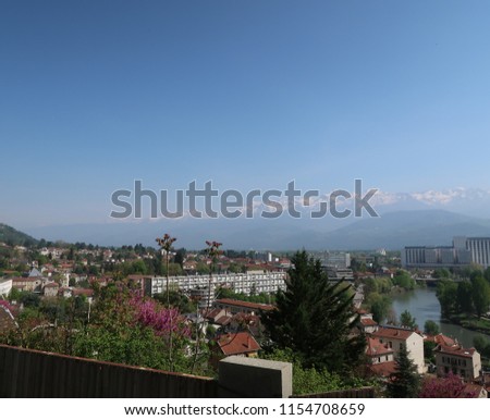 Skyline of the city of Grenoble, France
