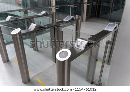 security at an entrance gate with key card access control smart office building