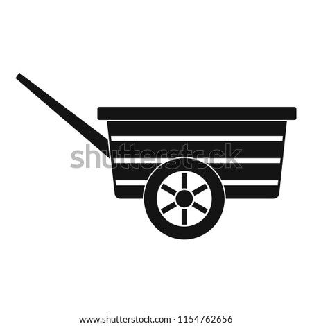 Wood wheelbarrow icon. Simple illustration of wood wheelbarrow icon for web design isolated on white background
