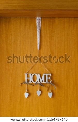 Decorative home word on an entrance door