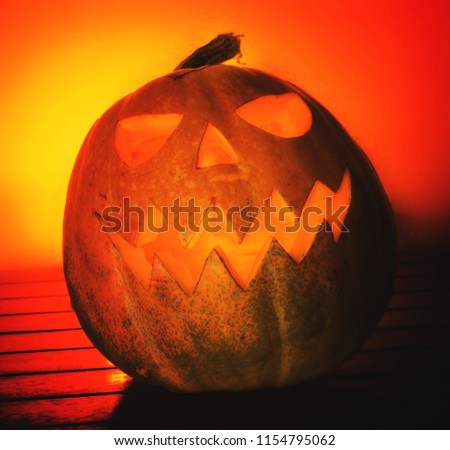 Funny shining pumpkin, halloween theme