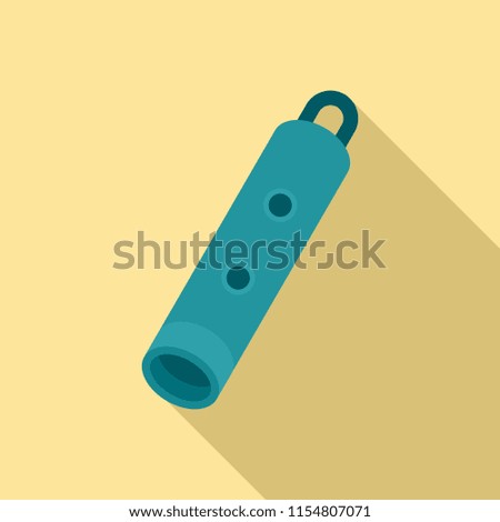 Blue whistle icon. Flat illustration of blue whistle icon for web design