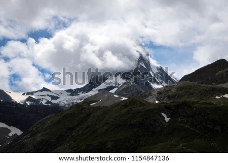 Mount Matterhorn by clouds, Switzerland