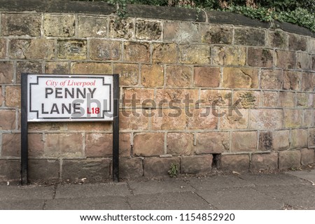 Penny Lane street at Liverpool - Beatles sight site