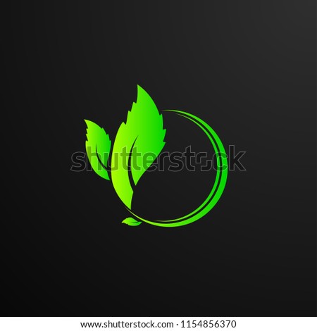 Circle leaf logo concept for beauty and nature logo company. green leaf is symbol health, spirit  environment, nature, food and agriculture. vector logo, symbol, sign, or mark design illustration