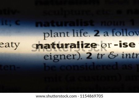 naturalize word in a dictionary. naturalize concept.