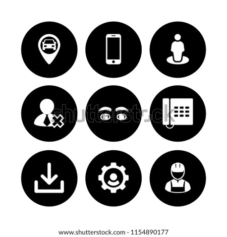 9 smartphone icons in vector set. look, mobile phone, phone and gps illustration for web and graphic design