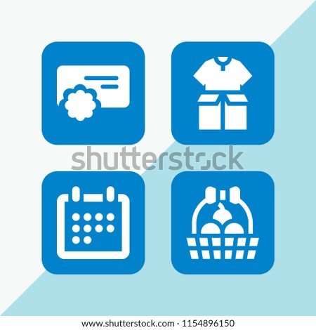 4 year icons in vector set. calendar icon, gift, chinese new year and reward illustration for web and graphic design