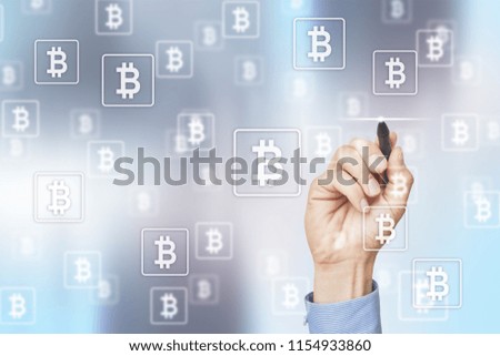 Bitcoin cryptocurrency. Financial technology. Internet money. Business concept.