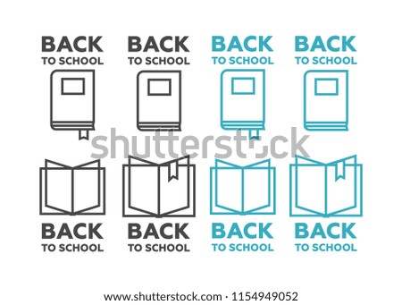 Book logo set for education and school. Back to school logo