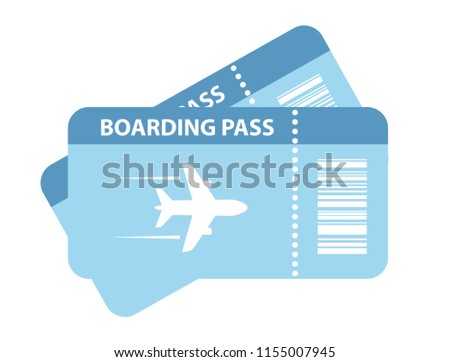 Travel tickets vector icon on white background