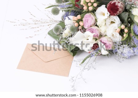 Wedding bouquet and Letter