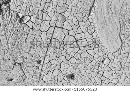 Dry concrete surface with cracks