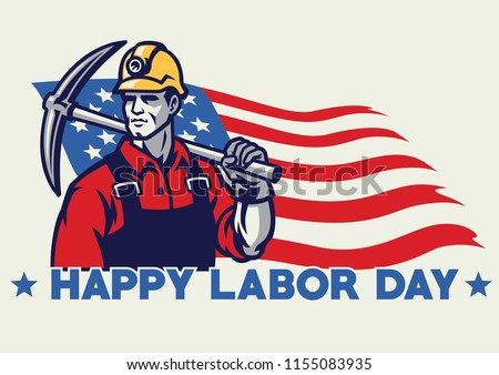 worker american labor day design