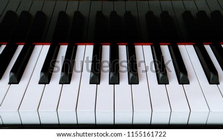 Piano Keyboards Top View Background with mirror image