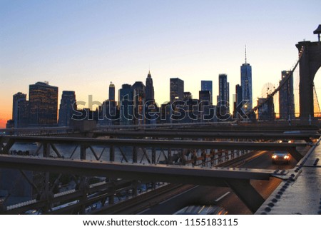 Manhattan Skyline in Sunset