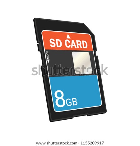 eight gigabyte sd card for memory card concept. vector illustration