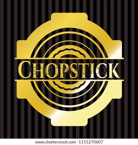 Chopstick gold shiny badge