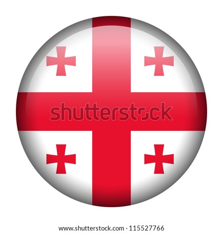 Vector flag button series - Georgia
