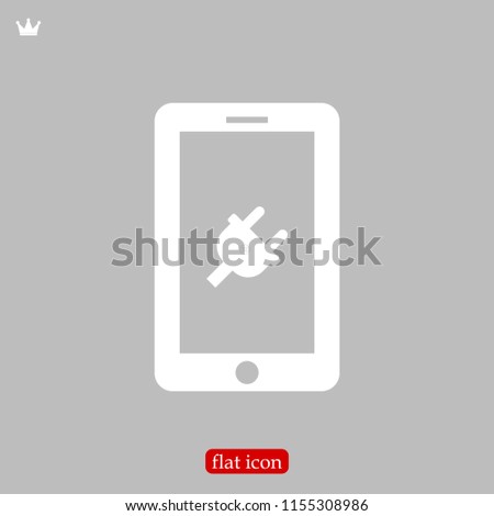 mobile smartphone icon, stock vector illustration flat design style