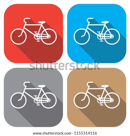 Vector Icons. A badge is a bicycle. Badge in a flat design. For the web concept and mobile devices.